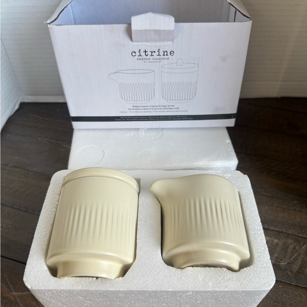 Citrine Cream Ceramic Sugar and Creamer Set